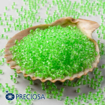 Бисер 08756 Чешский Preciosa 10/0, Прозрачный, Окраска из Середины CTCM, Салатовый, Круглый, (УТ100021018)